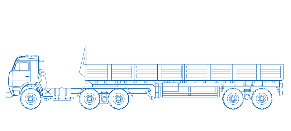 КАМАЗ 44108-10 с полуприцепом НефАЗ 9334 (вездеход) - фото 1